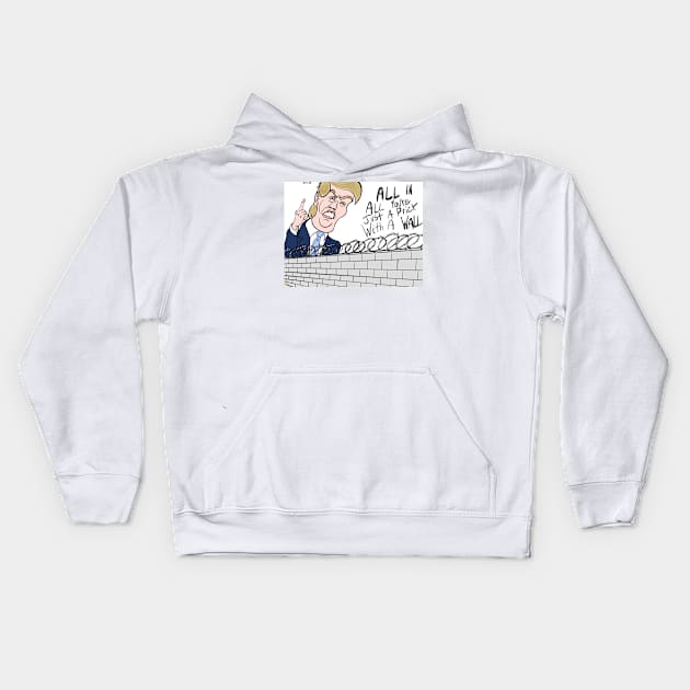 Trump the Wall Kids Hoodie by Cartoon Nuke